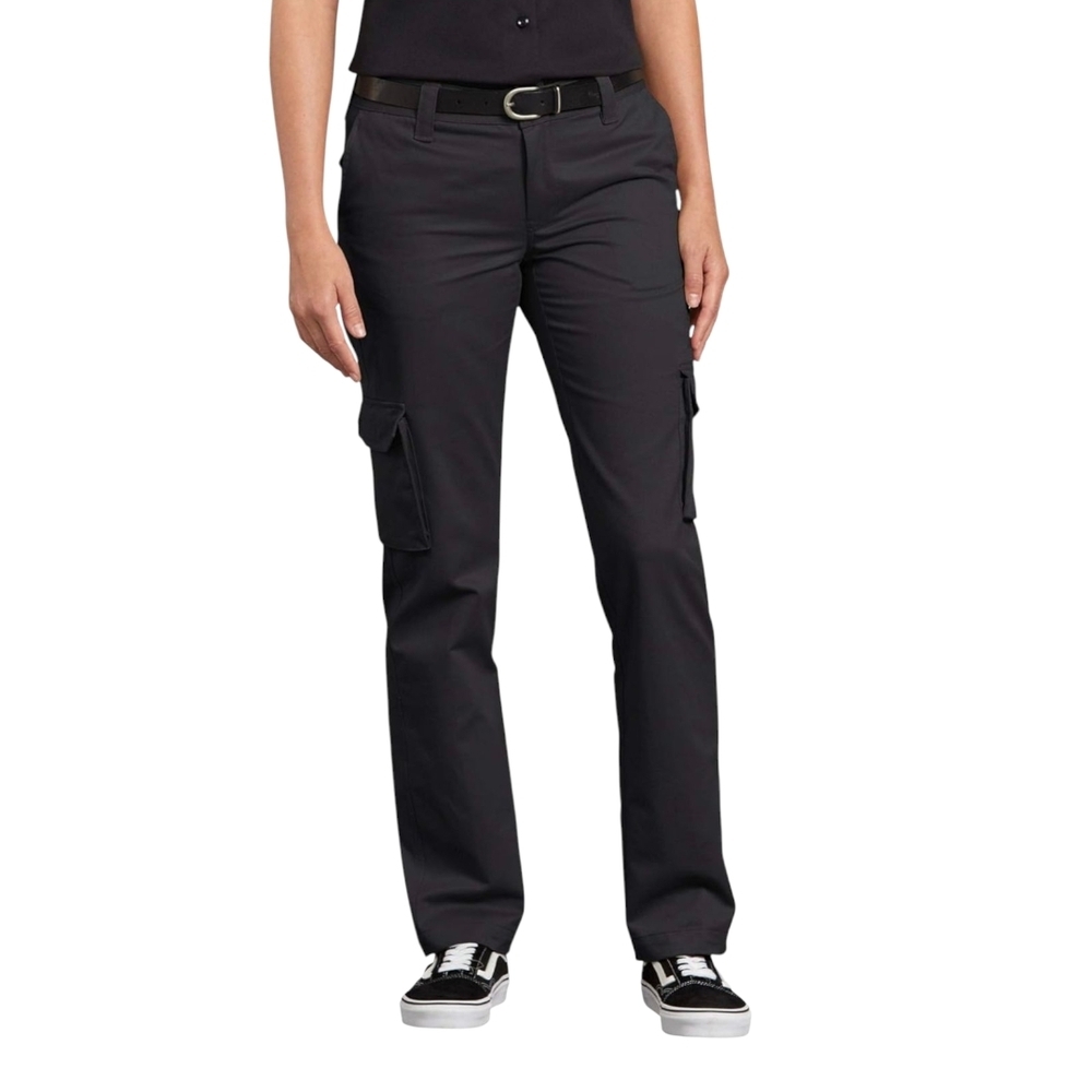 Dickies Black Relaxed Fit Stretch Cargo Pants Size 6 NWT
